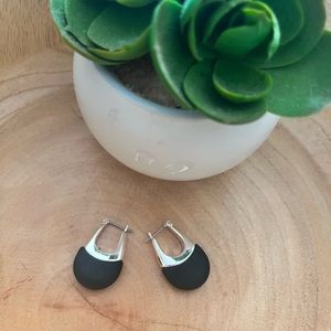 Silver and black earrings